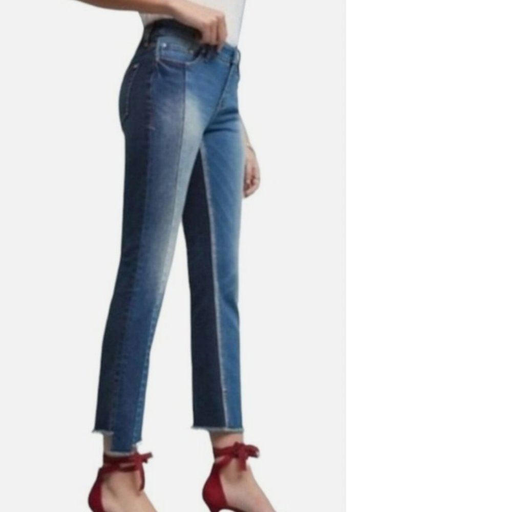 Anthropologie PILCRO Parallel Color Block Panel Jeans Sz 26